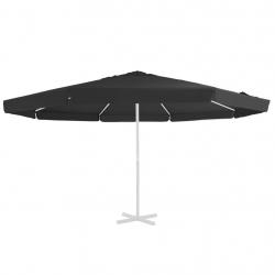 Tissu de remplacement pour parasol d'extérieur Noir 500 cm alsavelo