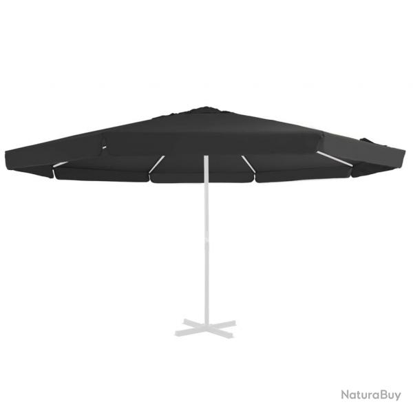 Tissu de remplacement pour parasol d'extrieur Noir 500 cm alsavelo