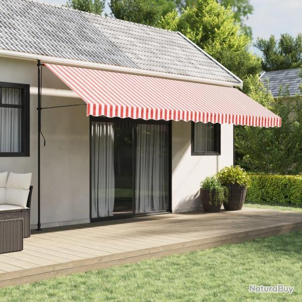 Tissu de remplacement pour auvent rayures rouges et blanches alsavelo