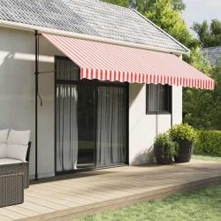 Tissu de remplacement pour auvent rayures rouges et blanches alsavelo