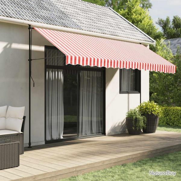 Tissu de remplacement pour auvent rayures rouges et blanches alsavelo