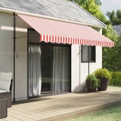 Tissu de remplacement pour auvent rayures rouges et blanches alsavelo