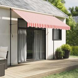 Tissu de remplacement pour auvent rayures rouges et blanches alsavelo