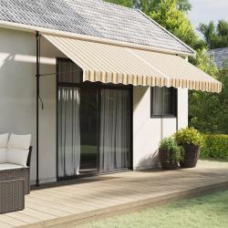 Tissu de remplacement pour auvent rayures multicolores 4x3,5 m alsavelo