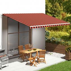 Tissu de remplacement pour auvent Orange et marron 5x3,5 m alsavelo
