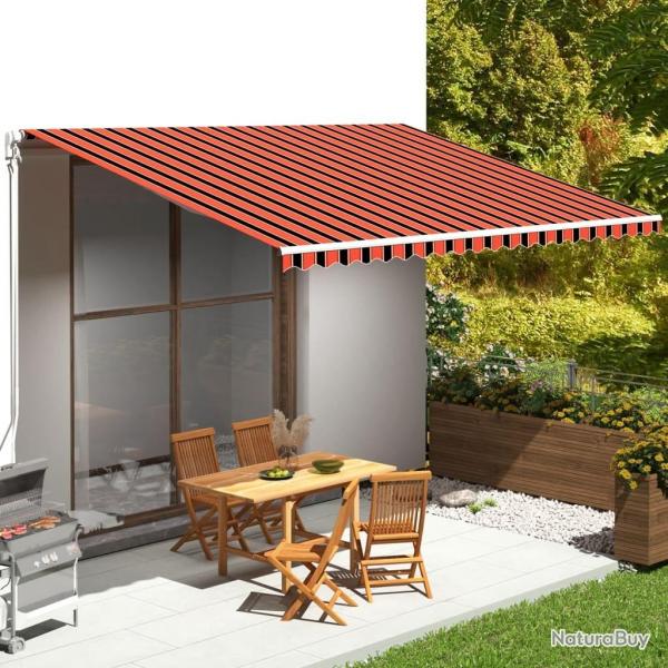 Tissu de remplacement pour auvent Orange et marron 5x3,5 m alsavelo