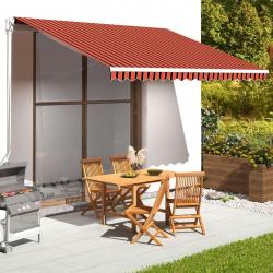 Tissu de remplacement pour auvent Orange et marron 4x3,5 m alsavelo