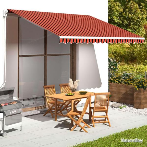 Tissu de remplacement pour auvent Orange et marron 4x3,5 m alsavelo