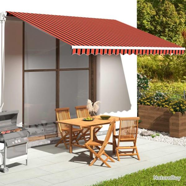 Tissu de remplacement pour auvent Orange et marron 4,5x3,5 m alsavelo