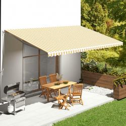 Tissu de remplacement pour auvent Jaune et blanc 6x3,5 m alsavelo