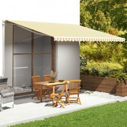 Tissu de remplacement pour auvent Jaune et blanc 5x3,5 m alsavelo