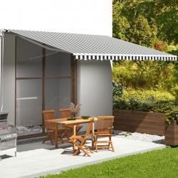 Tissu de remplacement pour auvent Anthracite et blanc 5x3,5 m alsavelo