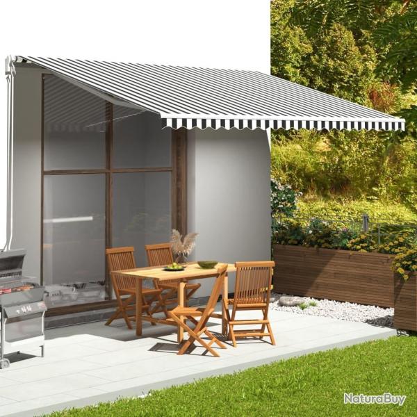 Tissu de remplacement pour auvent Anthracite et blanc 5x3 m alsavelo