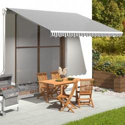 Tissu de remplacement pour auvent Anthracite et blanc 4x3,5 m alsavelo