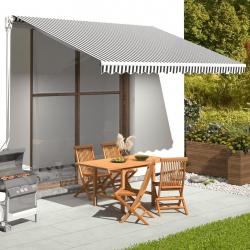 Tissu de remplacement pour auvent Anthracite et blanc 4x3 m alsavelo