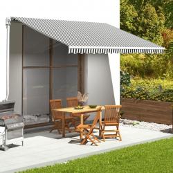 Tissu de remplacement pour auvent Anthracite et blanc 4,5x3 m alsavelo