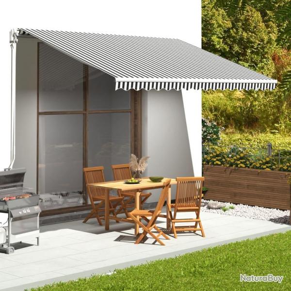 Tissu de remplacement pour auvent Anthracite et blanc 4,5x3 m alsavelo