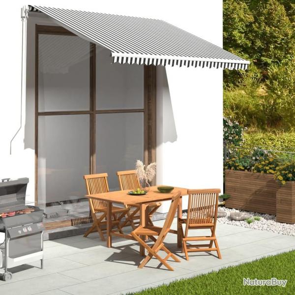 Tissu de remplacement pour auvent Anthracite et blanc 3x2,5 m alsavelo