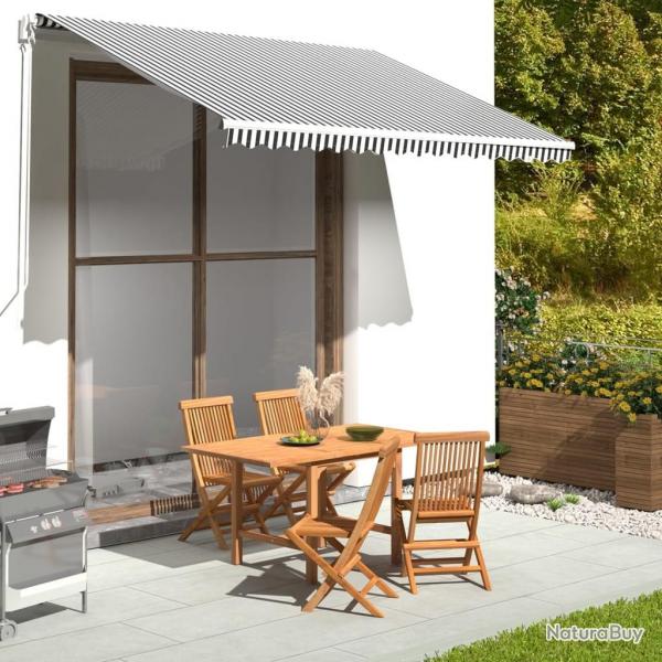 Tissu de remplacement pour auvent Anthracite et blanc 3,5x2,5 m alsavelo