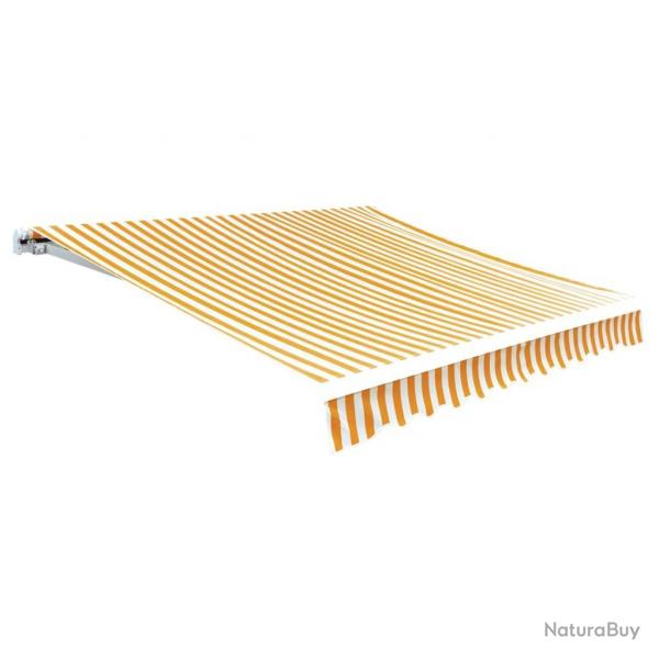 Tissu d'auvent Jaune tournesol/blanc 6 x 3 m (cadre non inclus) alsavelo