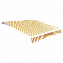 Tissu d'auvent Jaune tournesol/blanc 4 x 3 m (cadre non inclus) alsavelo