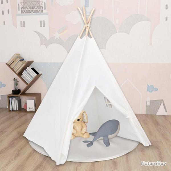 Tente tipi d'enfants avec sac Peau de pche Blanc 120x120x150cm alsavelo