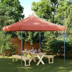 Tente réception pliable escamotable terre cuite 292x292x315 cm alsavelo