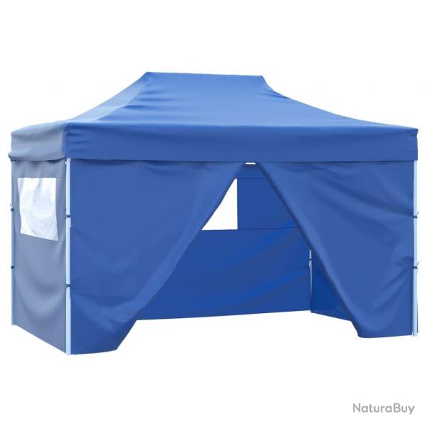 Tente pliable avec 4 parois latrales 3 x 4,5 m Bleu alsavelo