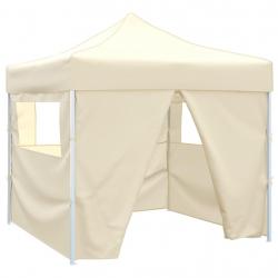 Tente pliable avec 4 parois Crème 3 x 3 m alsavelo