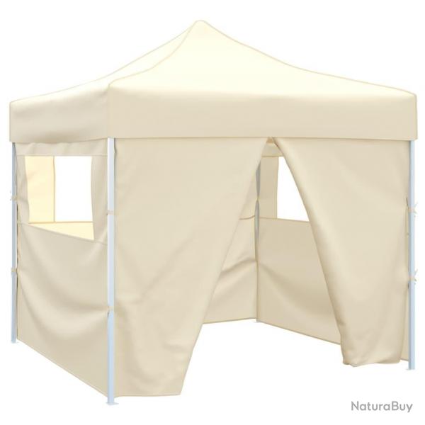 Tente pliable avec 4 parois Crme 3 x 3 m alsavelo