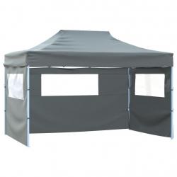 Tente pliable avec 3 parois 3 x 4,5 m Anthracite alsavelo