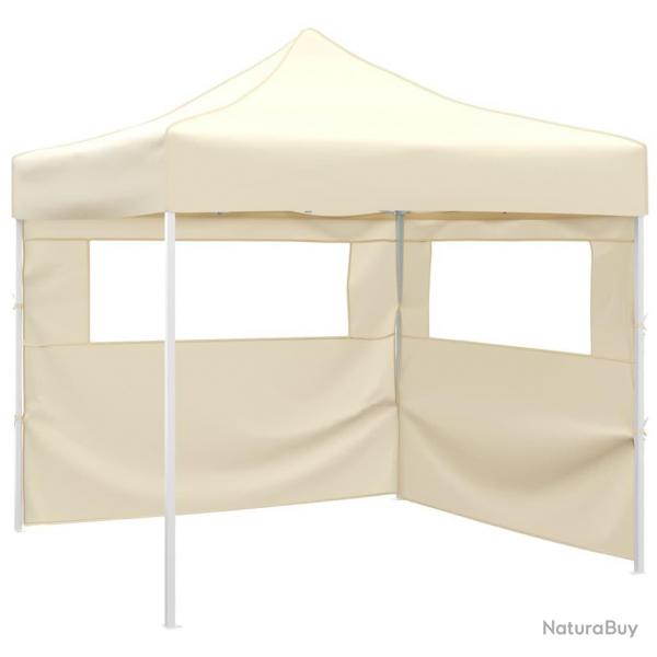 Tente pliable avec 2 parois 3 x 3 m Crme alsavelo