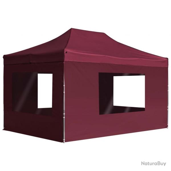 Tente de rception pliable et parois Aluminium 4,5x3 m Bordeaux alsavelo