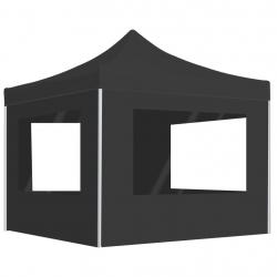 Tente de réception pliable et parois Aluminium 2x2 m Anthracite alsavelo