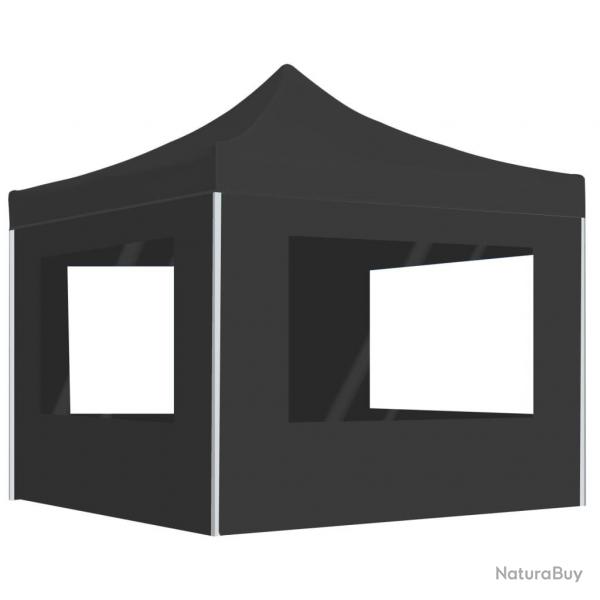 Tente de rception pliable et parois Aluminium 2x2 m Anthracite alsavelo