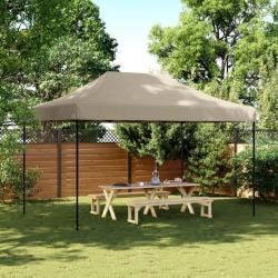 Tente de réception pliable escamotable taupe 440x292x315 cm alsavelo