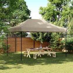 Tente de réception pliable escamotable taupe 410x279x315 cm alsavelo