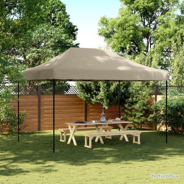 Tente de rception pliable escamotable taupe 410x279x315 cm alsavelo
