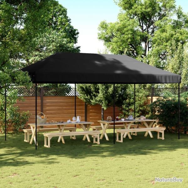 Tente de rception pliable escamotable noir 580x292x315 cm alsavelo