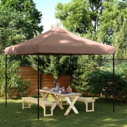 Tente de réception pliable escamotable marron 292x292x315 cm alsavelo