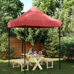 Tente de réception pliable escamotable bordeaux 200x200x306 cm alsavelo