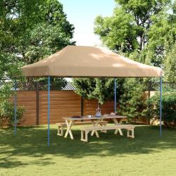 Tente de réception pliable escamotable beige 440x292x315 cm alsavelo