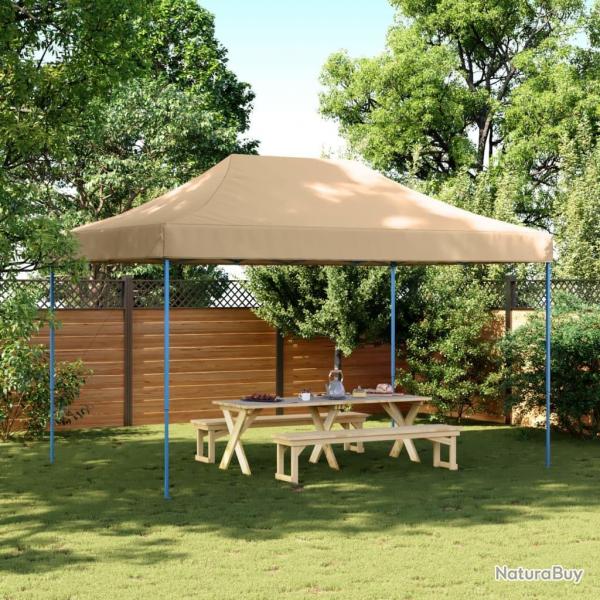 Tente de rception pliable escamotable beige 440x292x315 cm alsavelo