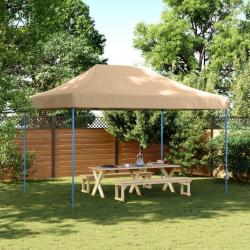 Tente de réception pliable escamotable beige 410x279x315 cm alsavelo