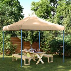 Tente de réception pliable escamotable beige 292x292x315 cm alsavelo