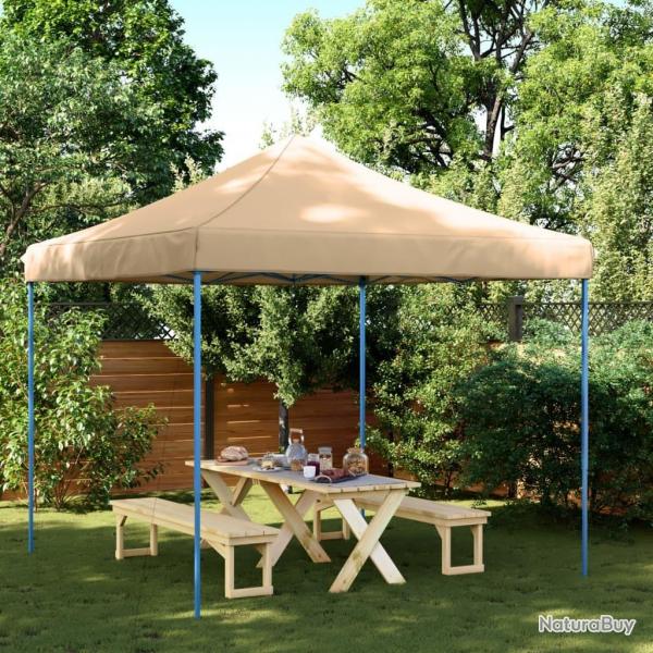 Tente de rception pliable escamotable beige 292x292x315 cm alsavelo