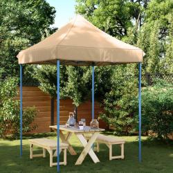 Tente de réception pliable escamotable beige 200x200x306 cm alsavelo