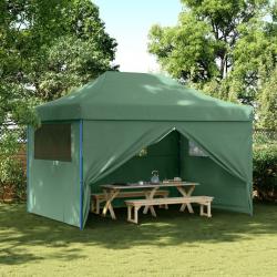 Tente de réception pliable escamotable 4 parois latérales vert alsavelo