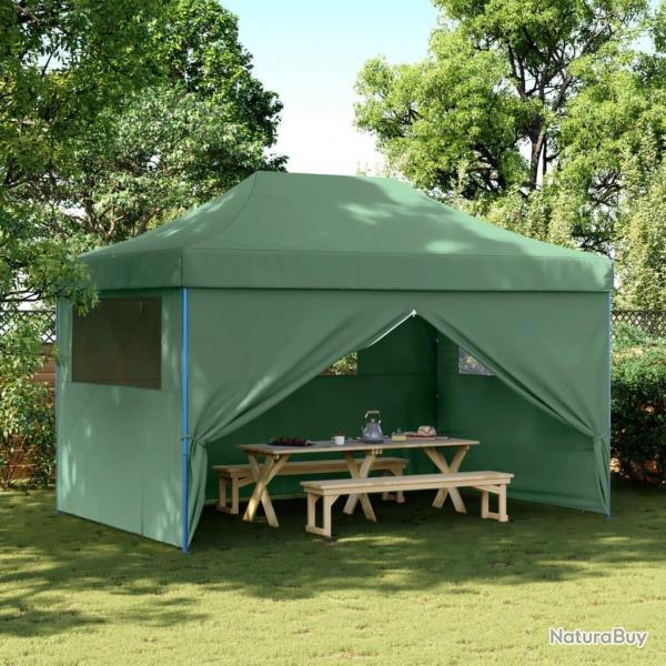 Tente de rception pliable escamotable 4 parois latrales vert alsavelo