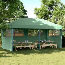 Tente de réception pliable escamotable 3 parois latérales vert alsavelo